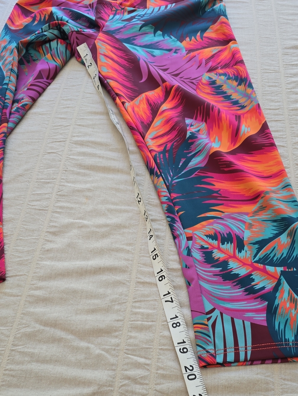 Onzie Flow Vibrant Tropical Leaf Print Cropped Leggings Women's XS - Picture 7 of 11
